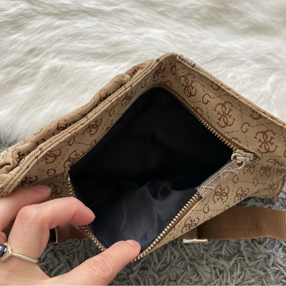 Guess Classic Canvas Messenger Bag Monogram Belt Bag - Picture 5 of 9